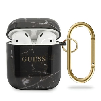 Oryginalne Etui GUESS AirPods Cover Marble Collection GUACA2TPUMABK czarne