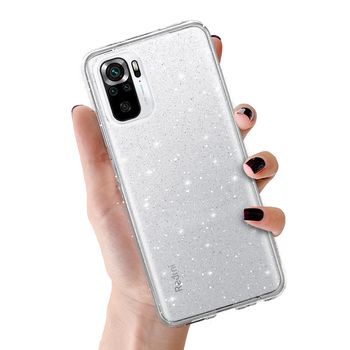 Crystal Glitter Case do Xiaomi Redmi Note 10/Note 10S/Poco M5S Srebrny