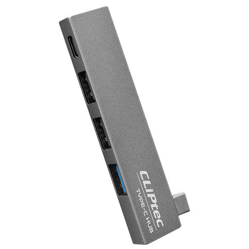 Cliptec Adapter HUB - Typ C na USB 3.1 + 2xUSB 2.0 + Typ C - Conquer RZH623 szary