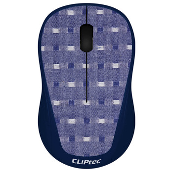 Cliptec Mysz komputerowa Xilent-J RZS866J bezprzewodowa optyczna 1200DPI jeans wzór 3