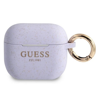 Oryginalne Etui GUESS AirPods 3 Cover Silicone Glitter GUA3SGGEU fioletowe
