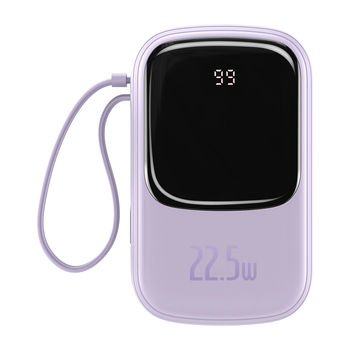 Baseus Power Bank 20000mAh Qpow - USB + Typ C - PD 3.0 QC 3.0 22,5W z kablem Typ C (PPQD-I05) fioletowy
