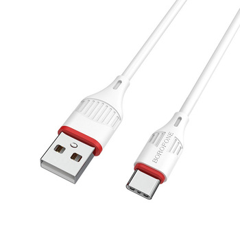 Borofone Kabel BX17 Enjoy - USB na Typ C - 3A 1 metr biały