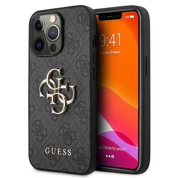 Oryginalne Etui GUESS 4G Big Metal Logo GUHCP13L4GMGGR do Iphone 13 Pro szary