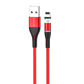 Borofone Kabel BU16 Skill magnetyczny - USB na Lightning - 2,4A 1,2 metra czerwony