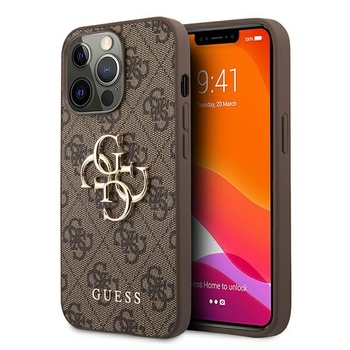 Oryginalne Etui GUESS 4G Big Metal Logo GUHCP13X4GMGBR do Iphone 13 Pro Max brązowy