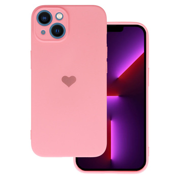 Vennus Silicone Heart Case do Iphone 13 Mini wzór 1 różowy