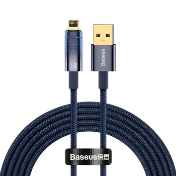 Baseus Kabel Explorer - USB na Lightning - 2,4A 2 metres (CATS000503) niebieski