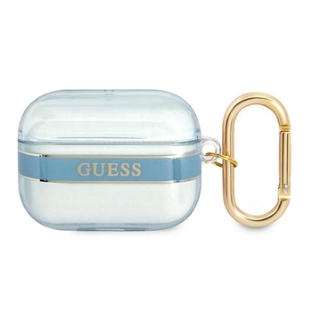 Oryginalne Etui GUESS Strap Collection GUAPHHTSB do Airpods Pro cover niebieskie