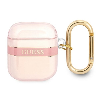 Oryginalne Etui GUESS Strap Collection GUA2HHTSP do Airpods cover różowe