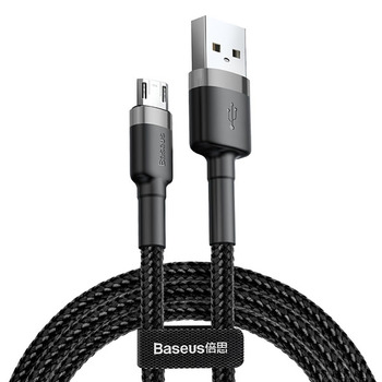 Baseus Kabel Cafule - USB na Micro USB - 2,4A 1 metr (CAMKLF-BG1) czarno-szary
