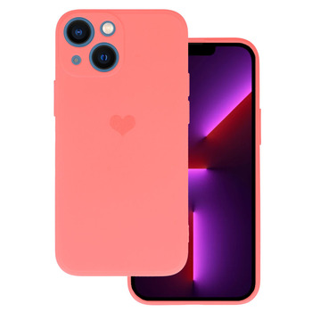 Vennus Silicone Heart Case do Iphone 14 wzór 1 koralowy