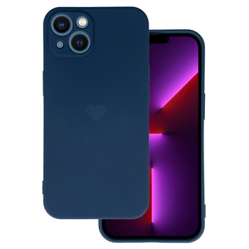 Vennus Silicone Heart Case for Iphone 14 design 1 navy