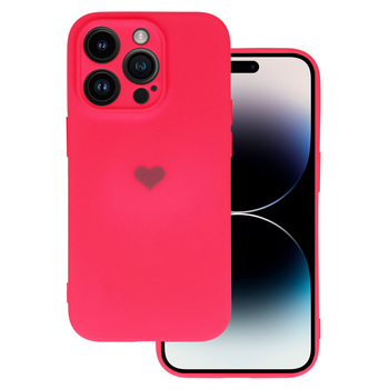 Vennus Silicone Heart Case do Iphone 14 Pro wzór 1 fuksja