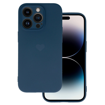 Vennus Silicone Heart Case for Iphone 14 Pro design 1 navy