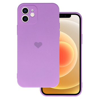 Vennus Silicone Heart Case do Iphone 12 wzór 1 fioletowy