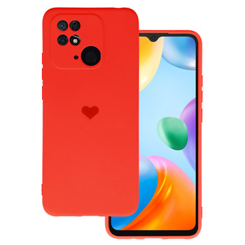 Vennus Silicone Heart Case do Xiaomi Redmi 10C wzór 1 czerwony
