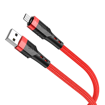 Borofone Kabel BU35 Influence - USB na Micro USB - 2,4A 1,2 metra czerwony