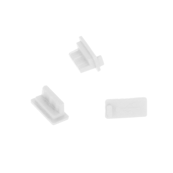 Zatyczka zaślepka przeciw kurzowi silikonowa USB biała - 10 sztuk