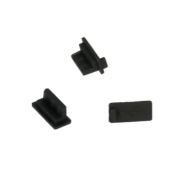 Zatyczka zaślepka przeciw kurzowi silikonowa USB czarna - 10 sztuk