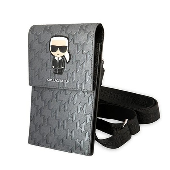 Oryginalna Torebka KARL LAGERFELD Ikonik Karl Monogram Patch KLWBSAMIPG srebrna