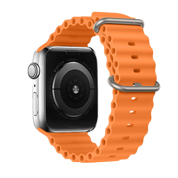 Pasek do Apple Watch 42/44/45/49 silikonowy wzór 1 pomarańczowa