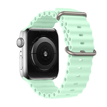 Pasek do Apple Watch 42/44/45/49 silikonowy wzór 1 miętowa