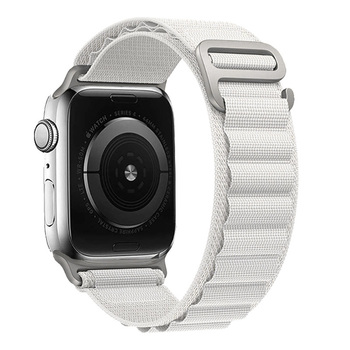 Pasek do Apple Watch 42/44/45/49 nylonowy wzór 2 biała