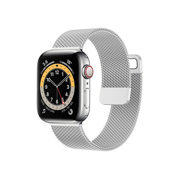 Pasek bransoletka mediolańska do Apple Watch 42/44/45mm srebrna