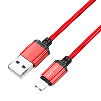 Borofone Kabel BX87 Sharp - USB na Lightning - 2,4A 1 metr czerwony