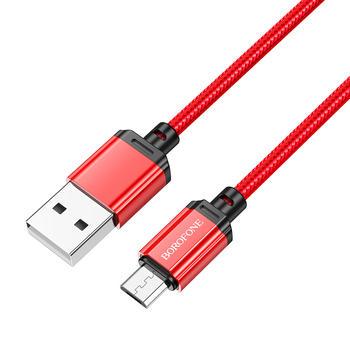 Borofone Kabel BX87 Sharp - USB na Micro USB - 2,4A 1 metr czerwony