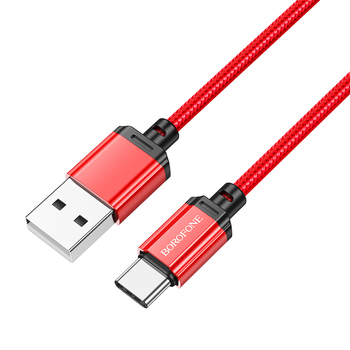 Borofone Kabel BX87 Sharp - USB na Typ C - 3A 1 metr czerwony