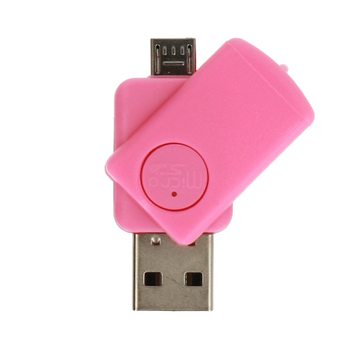 Czytnik kart micro SD CR08 Micro USB różowy