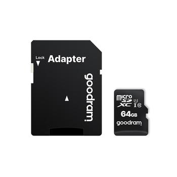 Karta pamięci micro sd GOODRAM -  64GB z adapterem UHS I CLASS 10 100MB/s