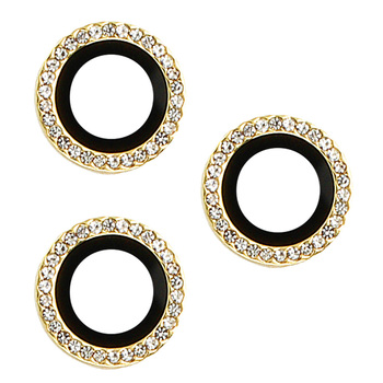 Hartowane szkło HARD DIAMOND na aparat (LENS) do Iphone 14 Pro/14 Pro Max złote (obiektyw 3 sztuki)