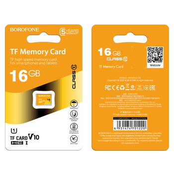 Borofone Memory card MicroSD 16GB SDHC Class10 85MB/s