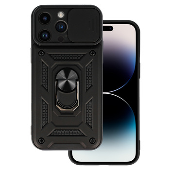 Slide Camera Armor Case for Iphone 15 Pro Black