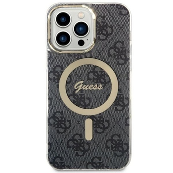 Guess Silicone Logo Strass 4G Black - etui iPhone 15 Pro Max