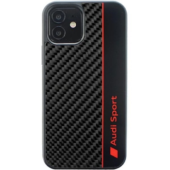 Oryginalne Etui AUDI hardcase Carbon Fiber Stripe AUS-TPUPCIP12P-R8/D1-BK do Iphone 12/12 Pro czarny