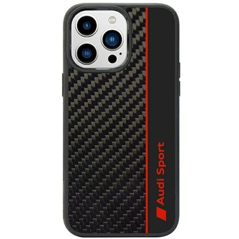 Oryginalne Etui AUDI hardcase Carbon Fiber Stripe AUS-TPUPCIP14P-R8/D1-BK do Iphone 14 Pro czarny