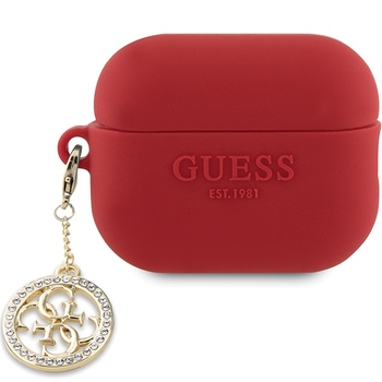 Oryginalne Etui GUESS 3D Rubber 4G Diamond Charm GUAP23DSLGHDF do Airpods Pro 2 cover fuksja
