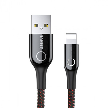 Baseus Kabel C-shaped Light Intelligent - USB na Lightning - (CALCD-01) czarny