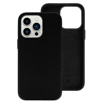 MagSafe Leather Case Iphone 15 Plus Czarny