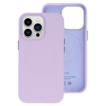 MagSafe Leather Case Iphone 15 Plus Purple