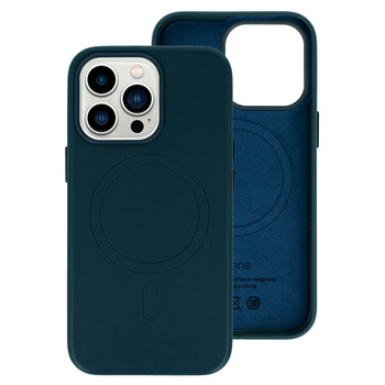 MagSafe Leather Case Iphone 15 Pro Max Navy