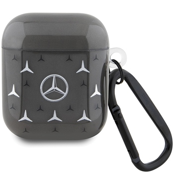 Oryginalne Etui MERCEDES Large Star Pattern MEA28DPMGS do AirPods 1/2 Cover czarne