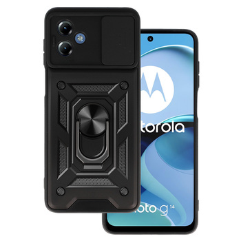 Slide Camera Armor Case for Motorola Moto G14 Black
