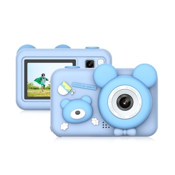 Aparat fotograficzny, kamera dla dzieci D32 Mouse ze statywem niebieski