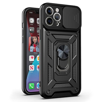 Slide Camera Armor Case for Oppo A17 Black