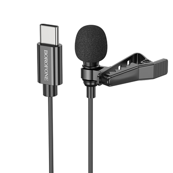 Borofone Mikrofon krawatowy BFK11 Elegant Typ C czarna
